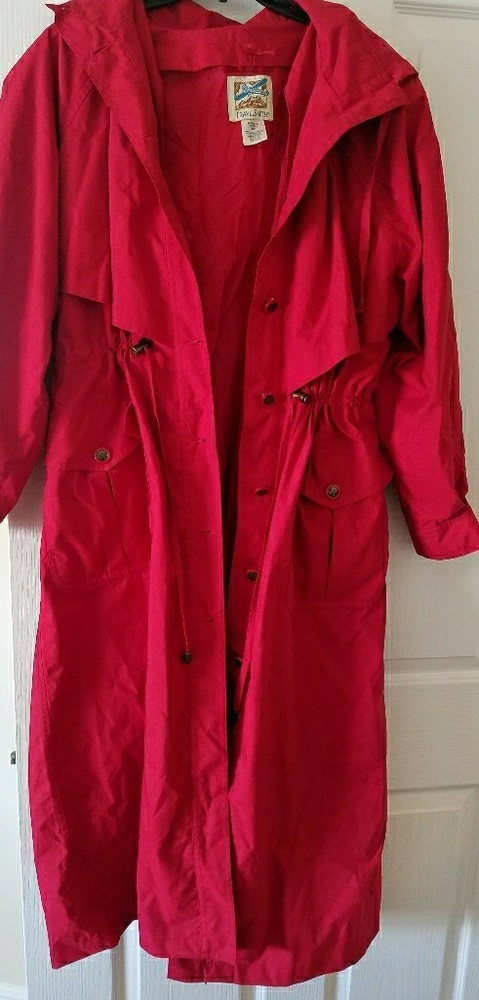 TravelSmith womens red trench coat